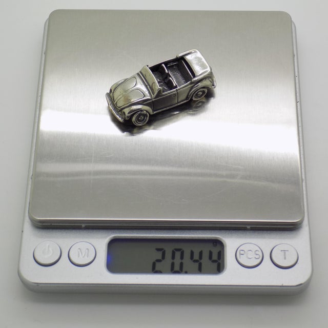 Vintage Italian Handmade Silver Cabrio Convertible Car Figurine, 1970s For Sale - Image 10 of 13