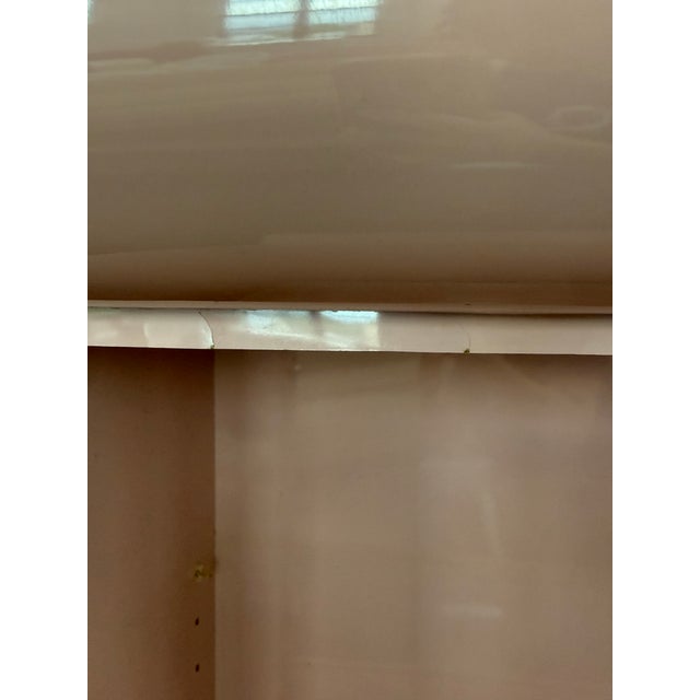 1980s Postmodern Pink Laminate Bullnose Tallboy Dresser For Sale - Image 9 of 10