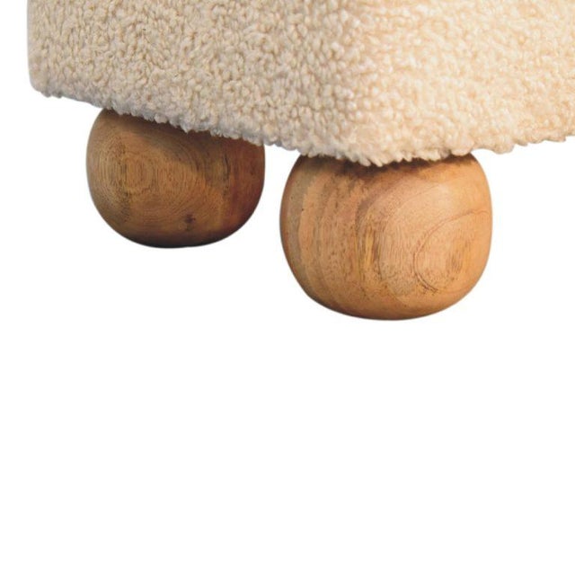 Solid Wood Upholstered Accent Stool For Sale In Philadelphia - Image 6 of 7