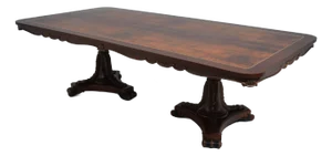 Large Regency Italian Style Double Pedestal Dining Table