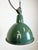 Industrial Green Enamel Factory Lamp with Cast Iron Top, 1960s For Sale - Image 6 of 18
