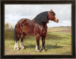 Shire Horse by Eerelman Framed in Italian Wood Vener Moulding