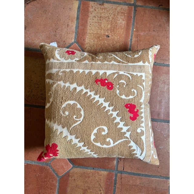 Handmade Suzani Throw Pillow For Sale - Image 10 of 12