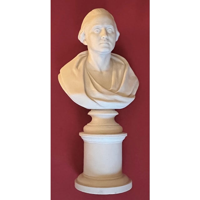 White Antique 19th Century English Parian Porcelain Library Bust of President George Washington After Houdon Dated 1853 For Sale - Image 8 of 18