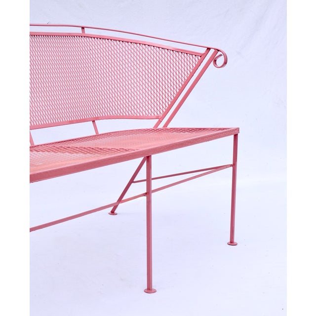 Mid-Century Modern Settee by Salterini, Flamingo Pink, Usa, 1960s For Sale In Philadelphia - Image 6 of 10