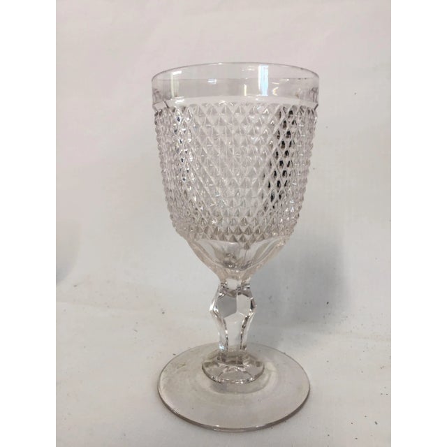 Glass Vintage American Saw-Tooth Pattern Glass Goblets - Set of 8 For Sale - Image 7 of 7