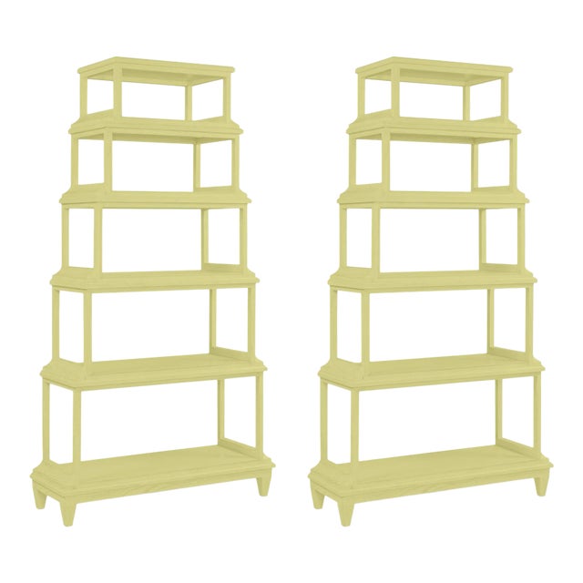 Jules Etagere in Pale Avocado - a Pair For Sale