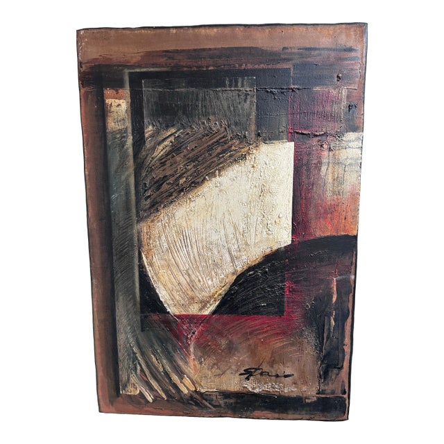 1992 Stanley T. Harris Signed Abstract Textural Painting, 27” X 40.5” For Sale
