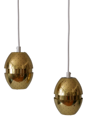 Egg Pendant Lamps by Hans-Agne Jakobsson for Ab Markaryd, Sweden, 1960s, Set of 2