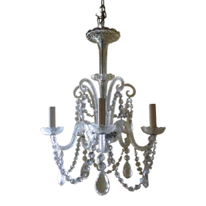 C1900 Antique Anglo Irish Traditional Cut Leaded Crystal Chandelier