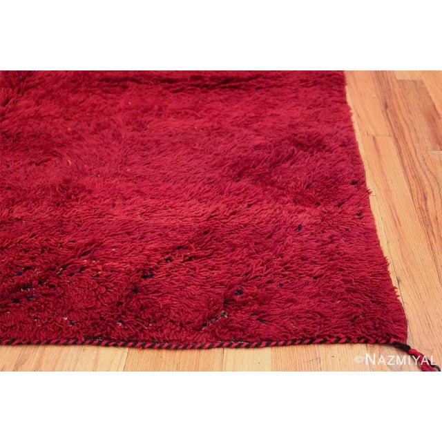 Nazmiyal Collection Vintage Double Sided Shaggy Red Moroccan Berber Rug For Sale - Image 9 of 11
