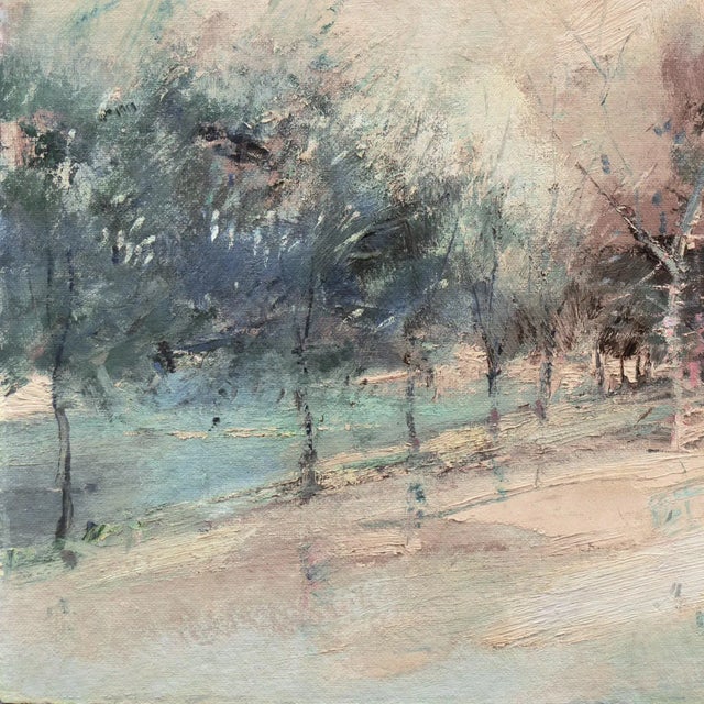 Cream 'The Seine in Winter' by Charles Gordon Harris, School of Paris, Tonalist, Snowy French Landscape, Mood For Sale - Image 8 of 9
