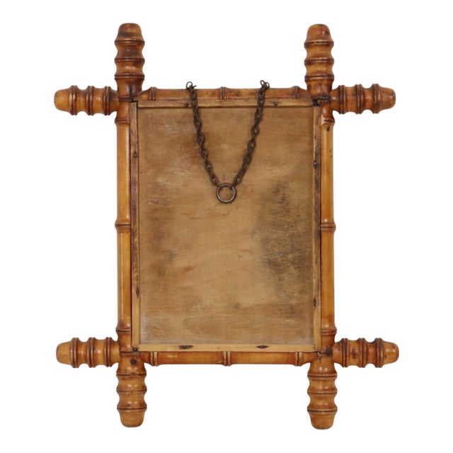 Antique Wooden Faux Bamboo Chinoiserie Mirror, 1890s For Sale - Image 13 of 14