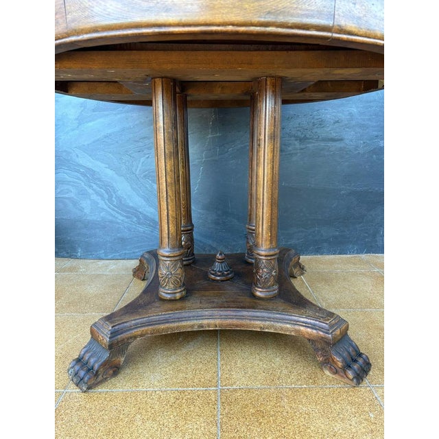 Spanish Neoclassical Revival Round Hardwood Table, 1930 For Sale - Image 6 of 10