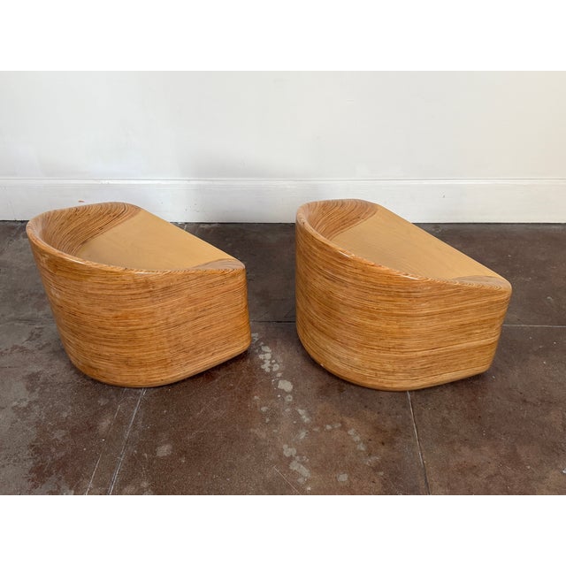 Organic Modern Stacked Plywood Lounge Chairs For Sale - Image 13 of 18