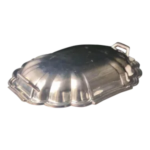 Mid 20th Century Scalloped Silverplate Lidded Server