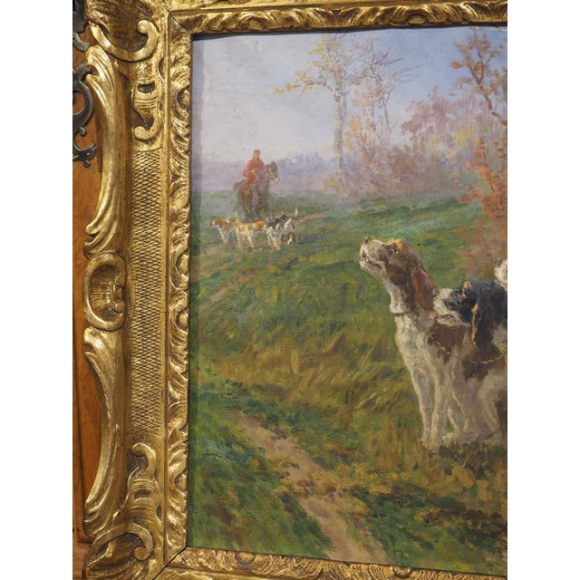 The Beginning of the Hunt, French Oil Painting by Marie Calves (1883-1957) For Sale - Image 14 of 18