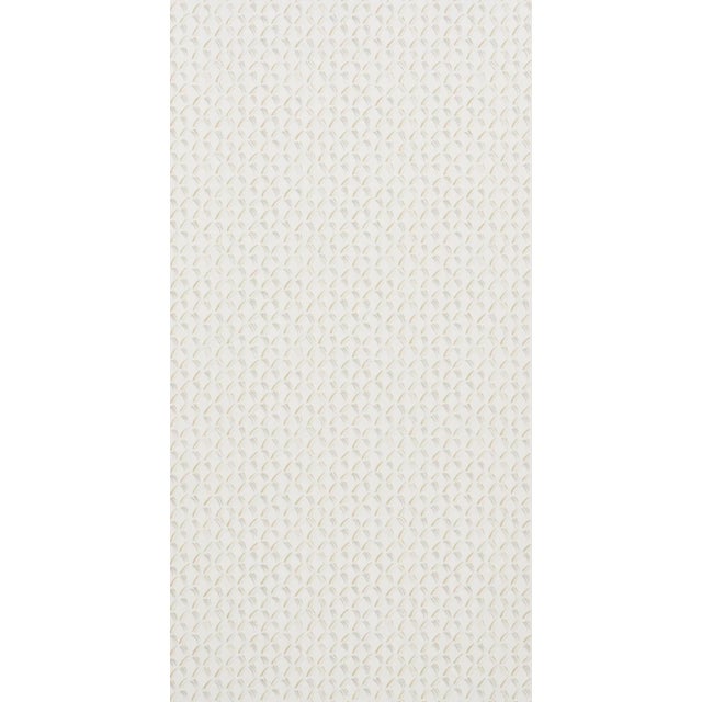 Contemporary Sample - Schumacher Trevi Diamond Wallpaper in Stone For Sale - Image 3 of 4
