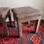 Vintage pair of upholstered stools in a leopard print fabric. Clean, simple lines with fully upholstered legs and...