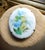 Antique Art Nouveau 1910 Hand-Painted Blue Dogwood Flower Porcelain Brooch For Sale - Image 9 of 11