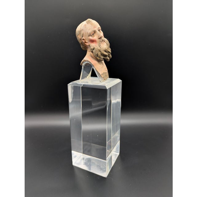 Italian Late 18th Century Neapolitan Glass-Eyed Santon Head For Sale - Image 3 of 12