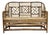 Vintage Brighton Pavilion Style Chippendale Bamboo Caned Seat Bench Settee For Sale