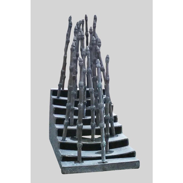 1980s Important Abstract Expressionist Cast Bronze Sculpture by Artist Mary K. Seyfarth, 20” High For Sale - Image 4 of 13