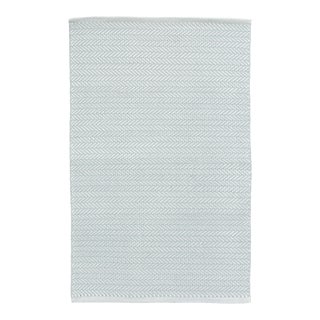 Dash & Albert by Annie Selke Herringbone Light Blue/Ivory Indoor/Outdoor Rug, 7' 6" x 9' 6" For Sale