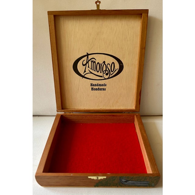 Wood Coastal Chic Hand Painted Lighthouse Cigar Box, Signed by Artist For Sale - Image 7 of 13