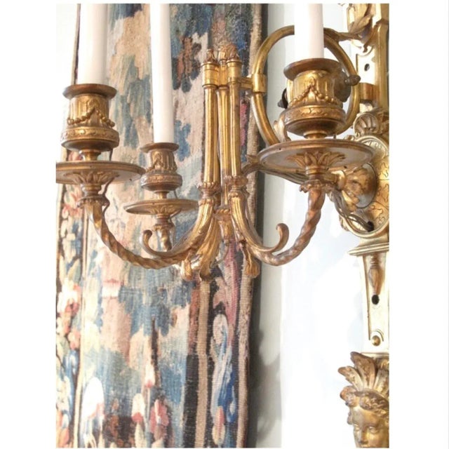 19th Century Antique French Régence Style Gilt Bronze Sconces - A Pair For Sale - Image 6 of 12