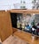 Metal Mid-Century Italian Art Deco Style Walnut and Mirror Mosaic Bar Cabinet, 1950s For Sale - Image 7 of 11