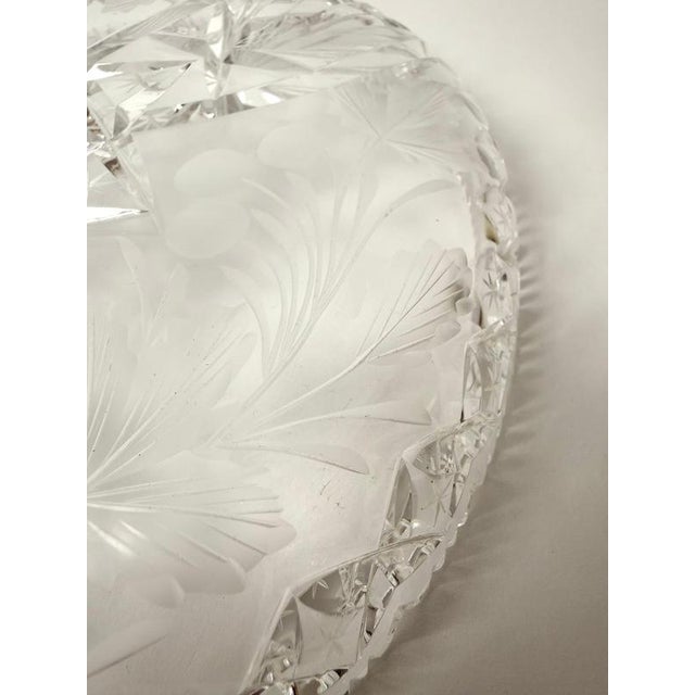 Large Bohemian Hand-Cut Crystal 3-Part Fruit Bowl, 1930s For Sale - Image 13 of 16