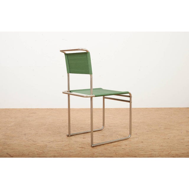 1980s B5 / B40 Chair in Chrome-Plated Tubular Steel with Green Fabric Seat by Marcel Breuer for Tecta, 1980s For Sale - Image 5 of 14