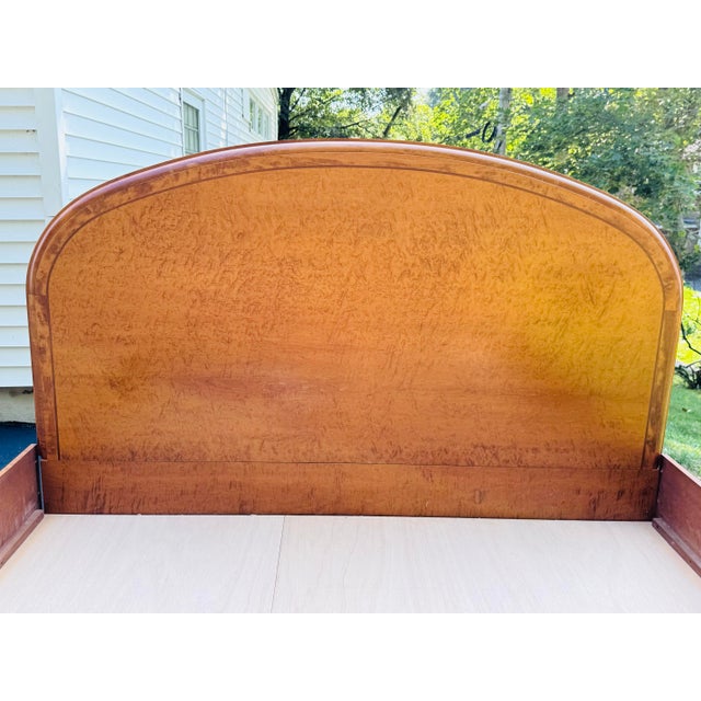 Vintage 1980s Custom Birdseye Maple King Size Bed For Sale - Image 4 of 12