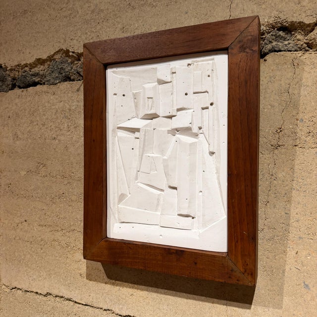 Mid-Century Modern Artwork Brutalist Cubist Plaster Relief Sculpture For Sale - Image 11 of 13