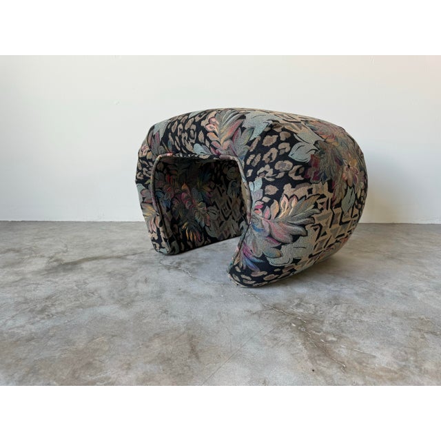 Textile 1980s Postmodern Waterfall Upholstered Bench For Sale - Image 7 of 10