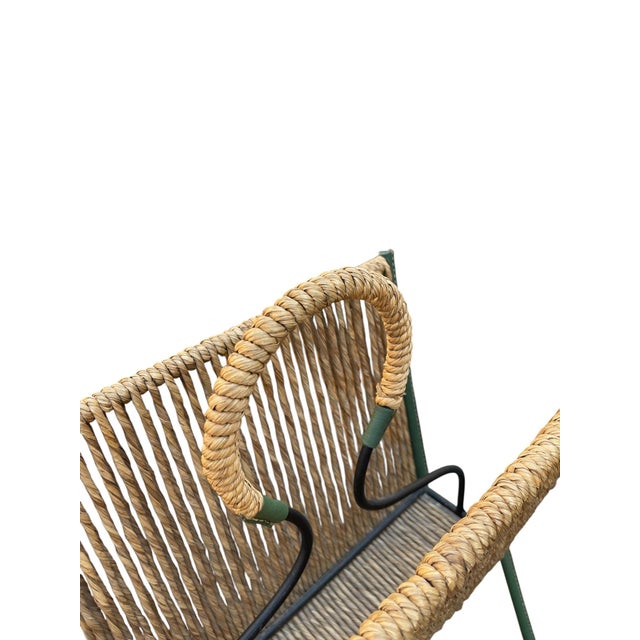 1950s Stitched Leather Magazine Rack by Jacques Adnet, 1950s For Sale - Image 5 of 10
