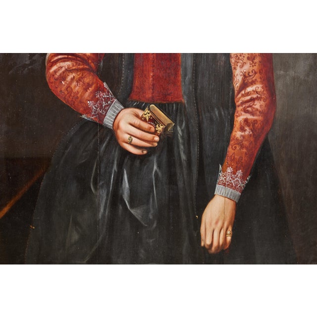 17th Century Portrait in Period Frame, 1619 For Sale - Image 4 of 7