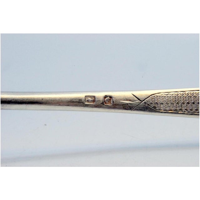 Brushed Silver Rice and Serving Spoon with Monogram Plaque on the Handle For Sale - Image 3 of 9