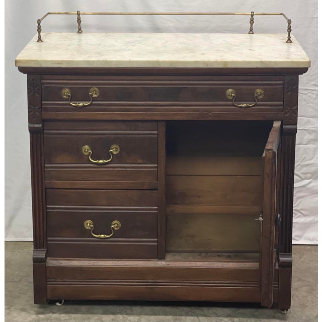 Antique Victorian Eastlake Style Marble Top Storage Chairish