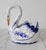 Vintage Blue & White Hand Painted Portuguese Ceramic Swan Planter For Sale - Image 11 of 14