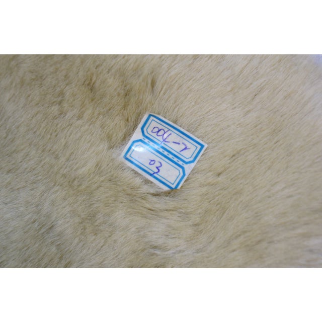 Cream ate 20th Century Chinoiserie Gold Faux Fur Painted Suede Floral Butterfly Throw Blanket 57" X 76" For Sale - Image 8 of 12