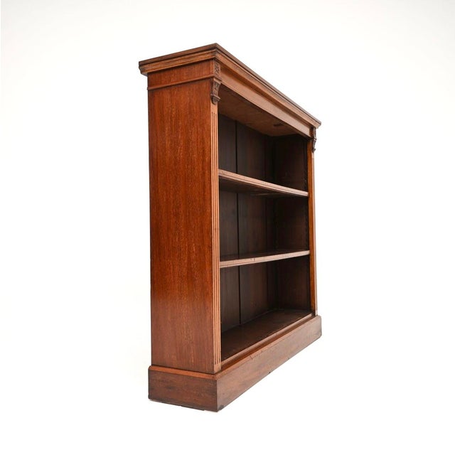 Antique Victorian Open Bookcase, 1880 For Sale - Image 3 of 9