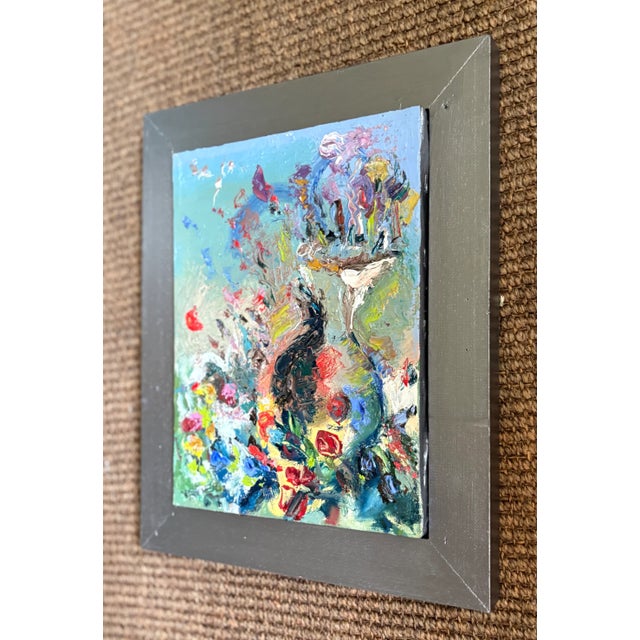 Abstract Abstract Floral Oil Painting, by Van Ness For Sale - Image 3 of 11