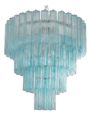 Chandelier in Turquoise Murano Glass, Italy, 1980s