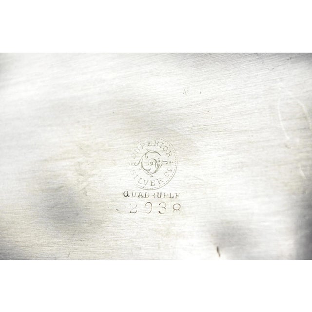 Early 20th Century Superior Silver Grapevine Repousse Silver Plated Bread Plate Tray Trinket Dish For Sale - Image 9 of 11