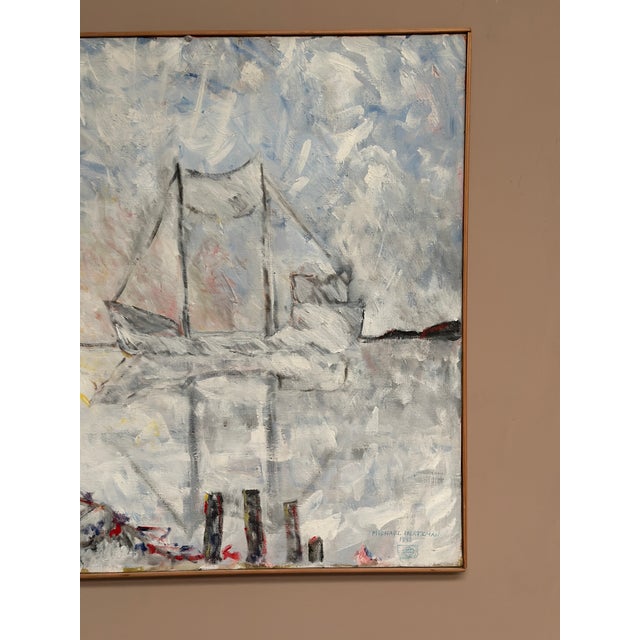 Michael Hertzman, Silhouette of the Boat, 1992, Oil on Canvas, Framed For Sale - Image 7 of 18