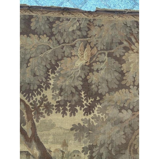 Mid-Century French Aubusson Jacquard Halluin Verdure Mallard Tapestry, 1940s For Sale - Image 18 of 18