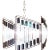 Mid 20th Century Italian Modern Sciolari Trapezoidal Tubular Glass & Steel Chandelier For Sale