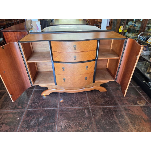 1940s Art Deco Oak Sideboard Cocktail Bar Dresser For Sale - Image 10 of 13